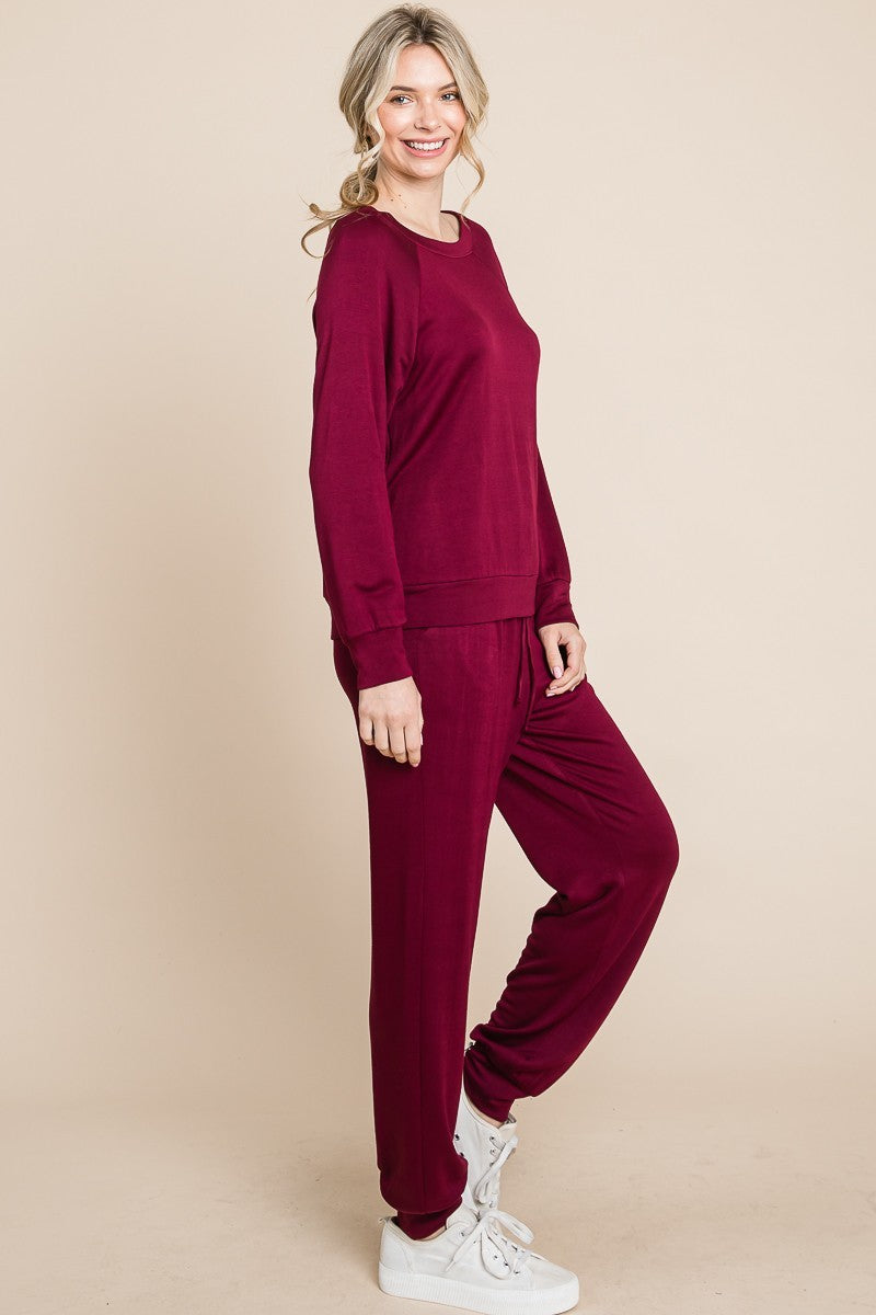 Super Lady Raglan Sleeve Top and Pants Lounge Set