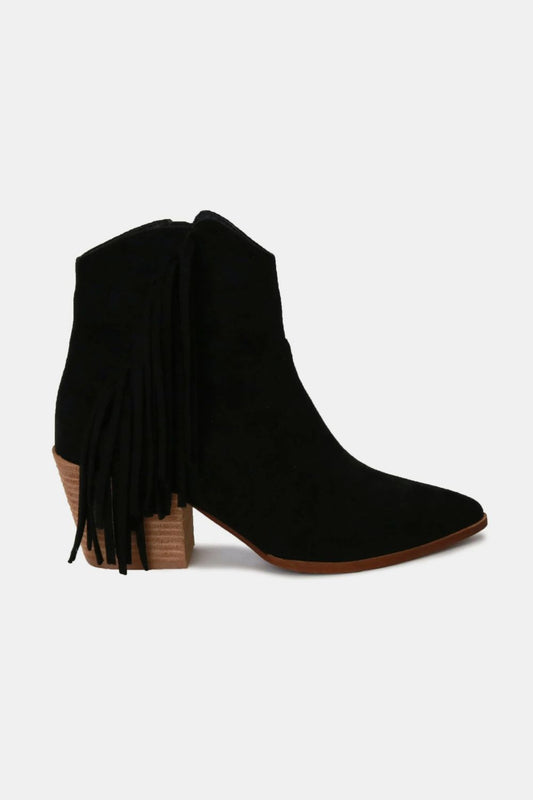 Beast Fashion Suede Fringe Ankle Boots
