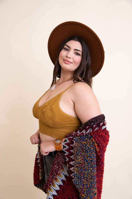 Seamless Padded Textured Brami- Plus Size