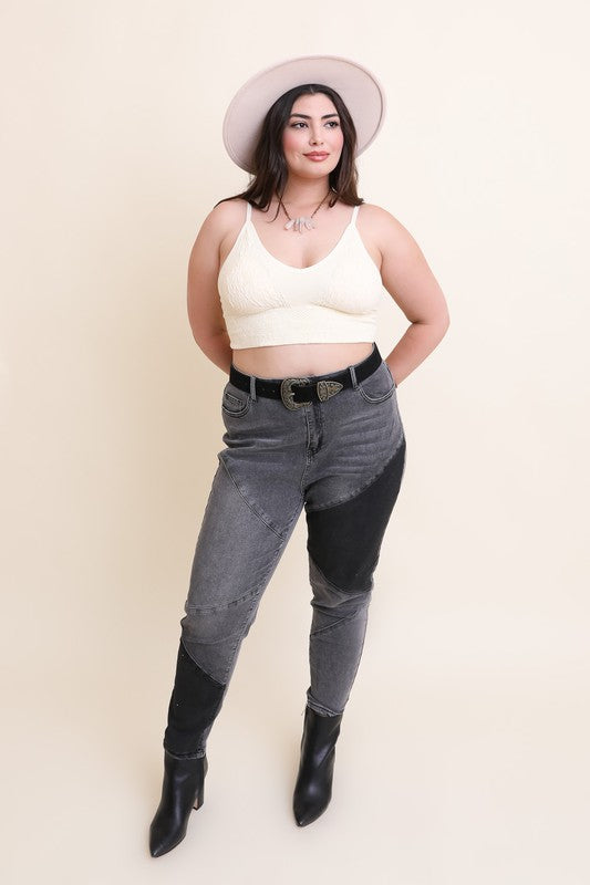 Seamless Padded Textured Brami- Plus Size