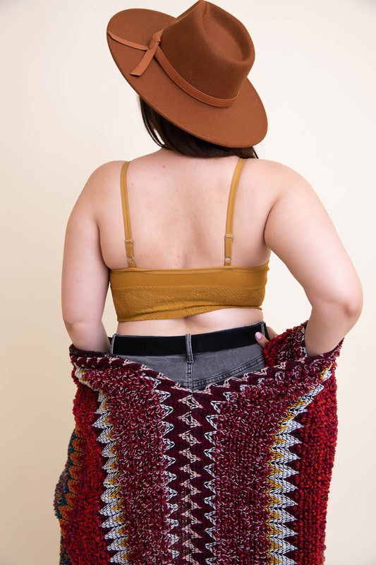 Seamless Padded Textured Brami- Plus Size