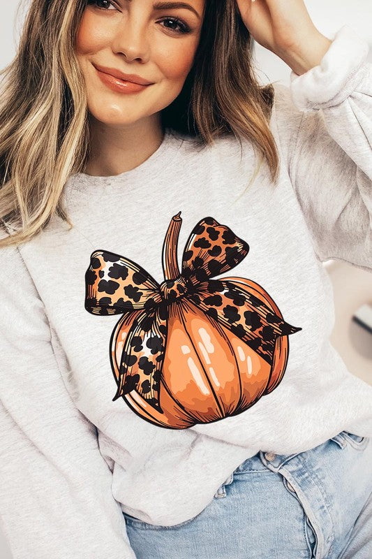 Coquette Bow on Pumpkin Fleece Sweatshirt