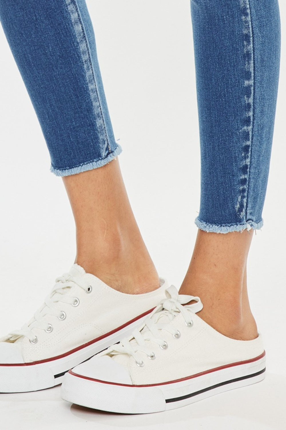 KanCan Distressed Raw Hem High Waist Jeans