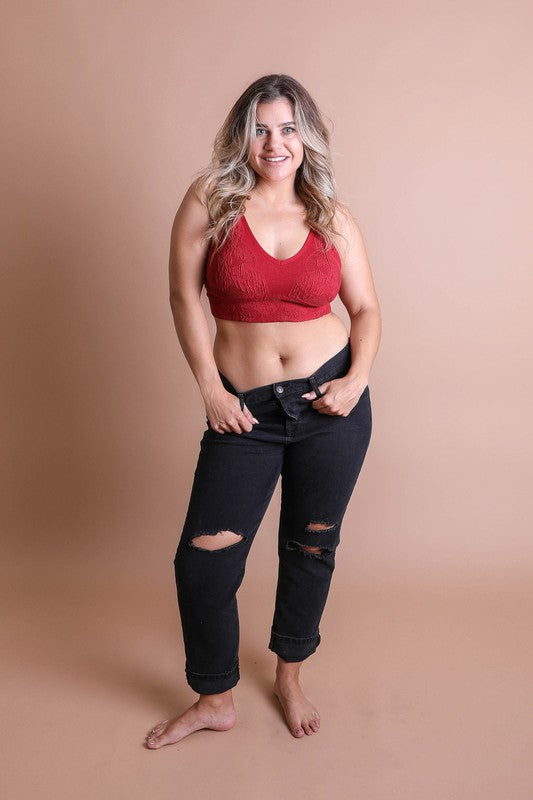 Seamless Padded Textured Brami- Plus Size