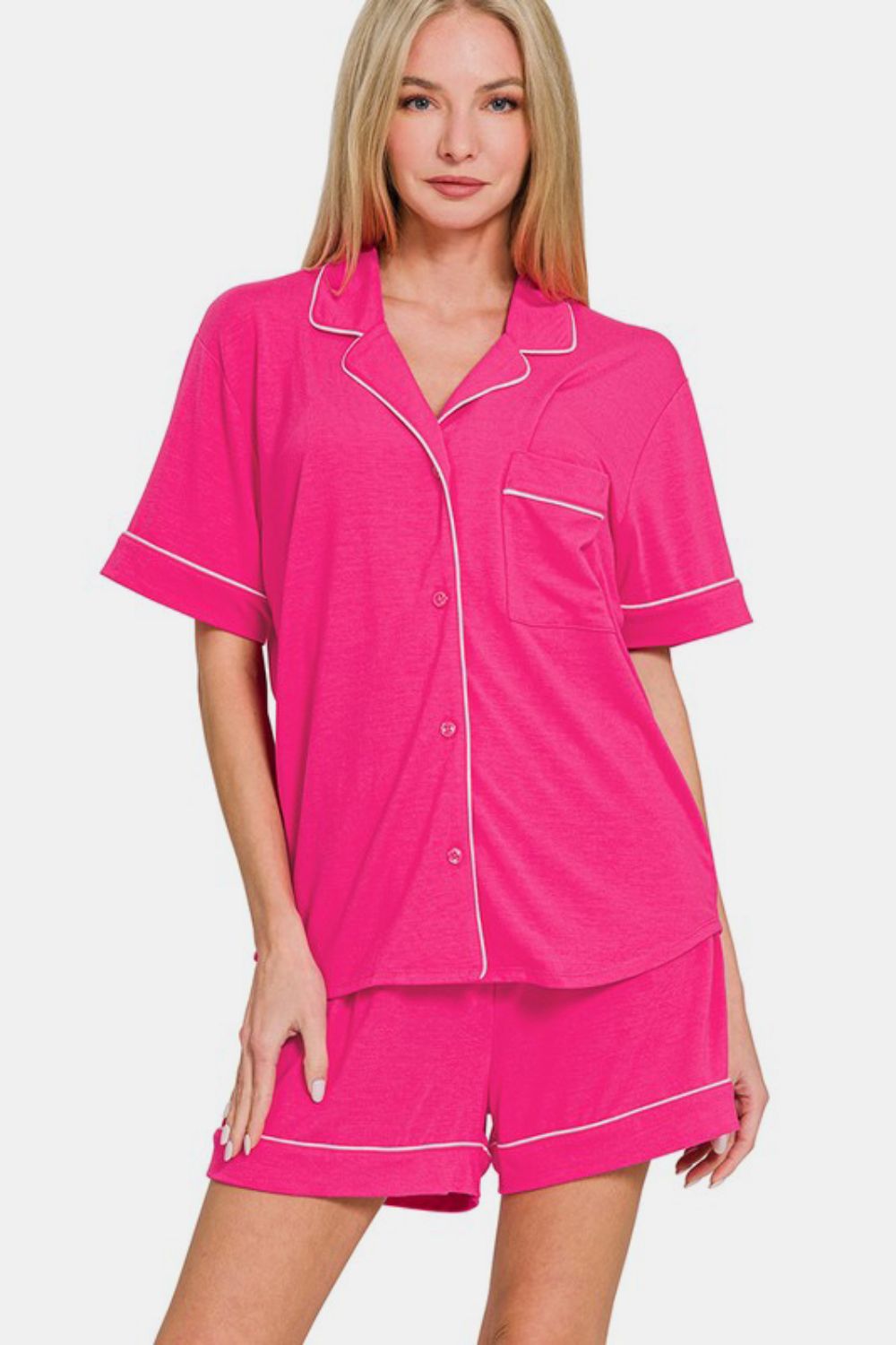 Zenana Top and Shorts Lounge Set