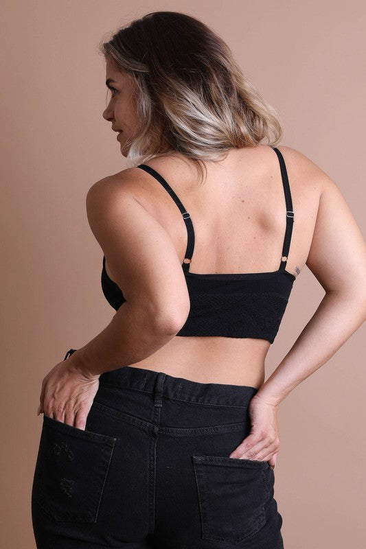 Seamless Padded Textured Brami- Plus Size