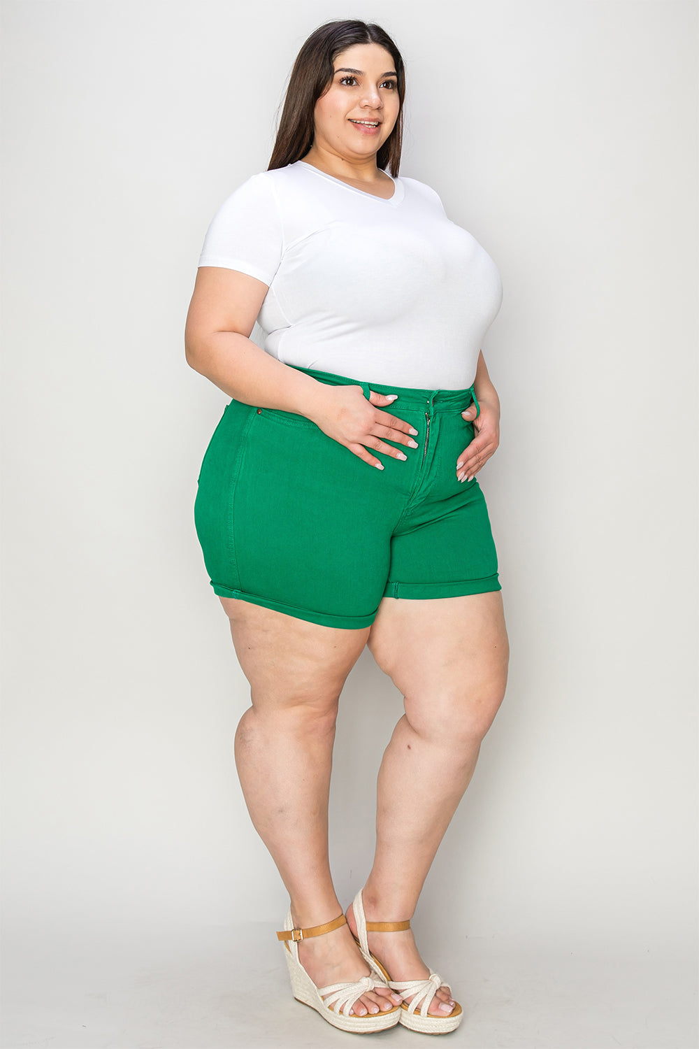 Judy Blue Tummy Control Dyed Denim Shorts