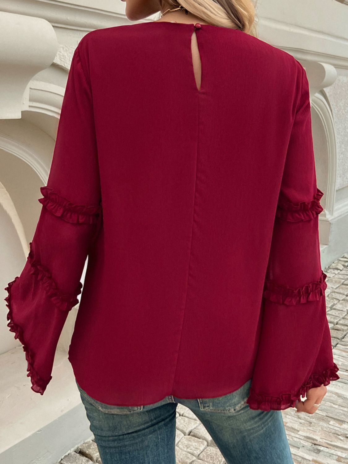 Devine Frill Long Sleeve Top