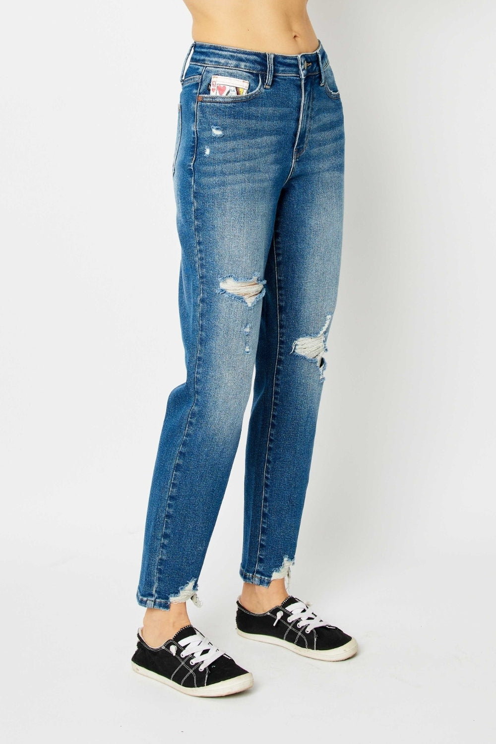 Judy Blue Queen of Hearts Coin Pocket BF Jeans