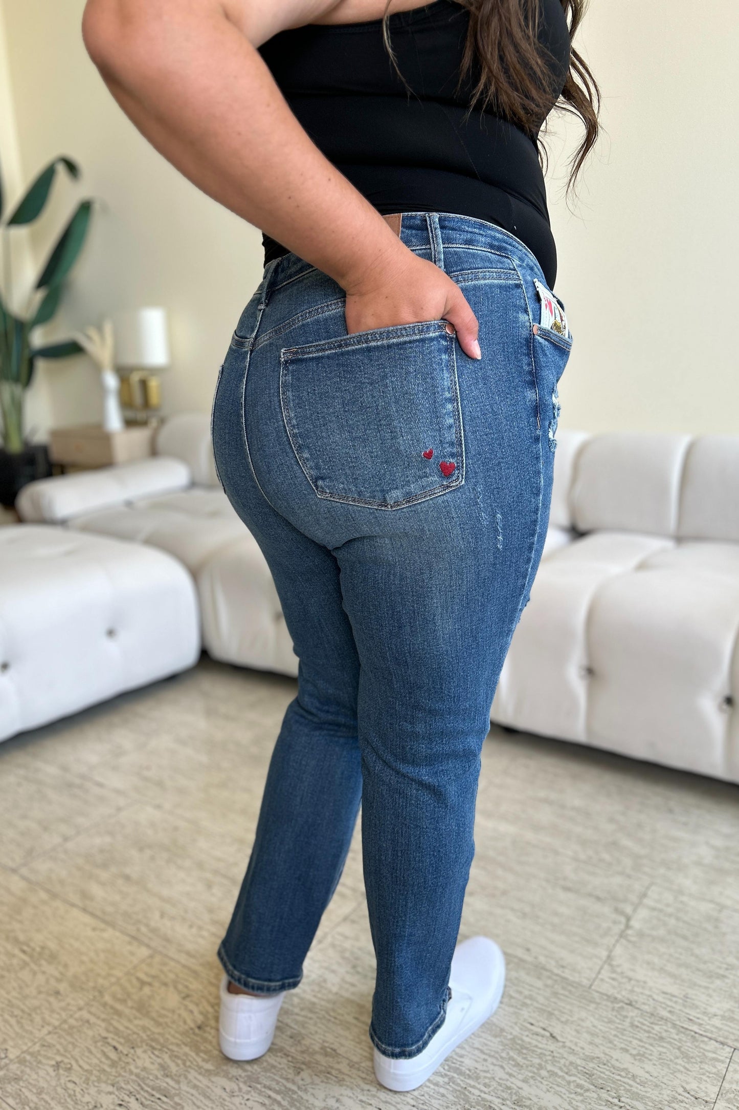 Judy Blue Queen of Hearts Coin Pocket BF Jeans