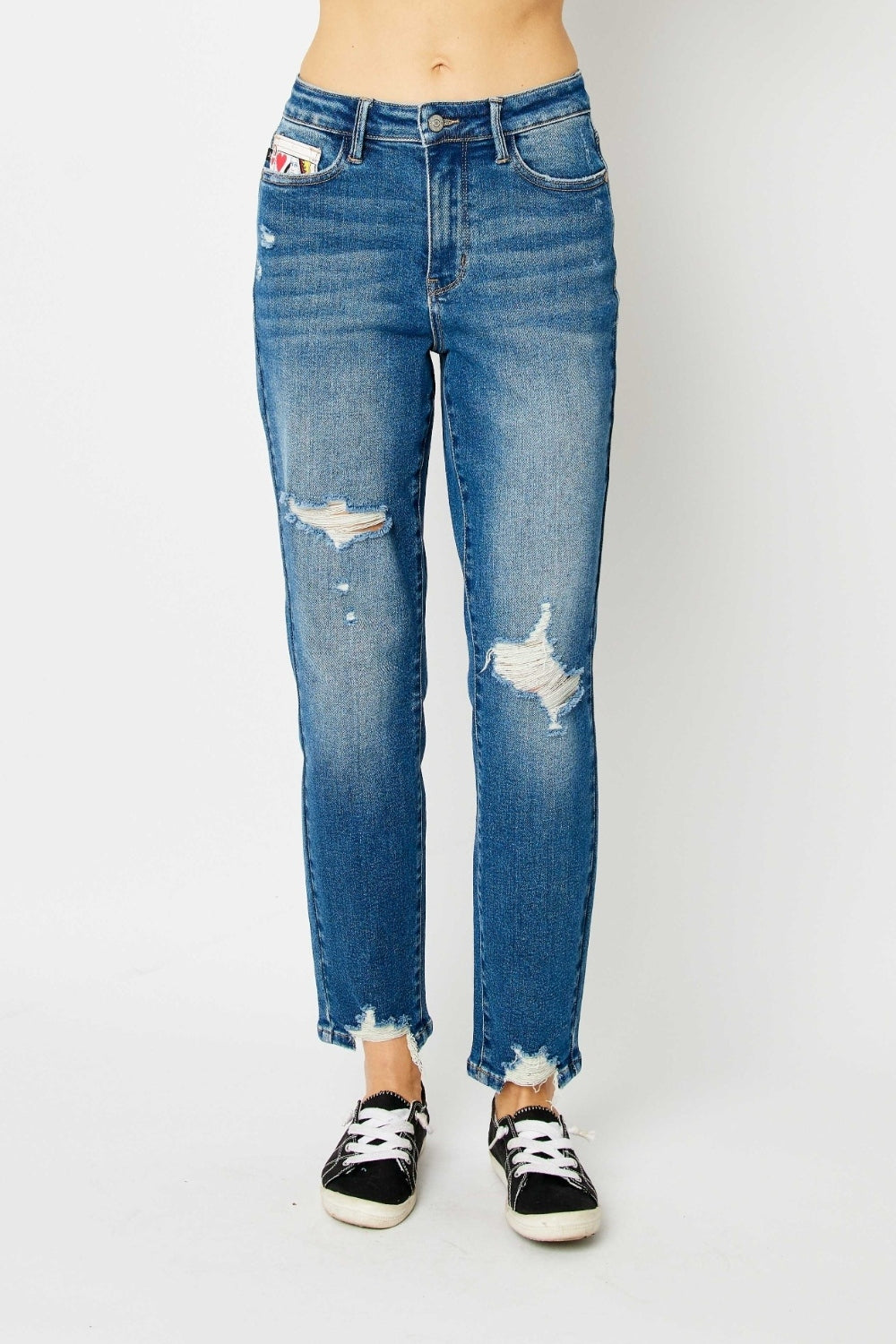 Judy Blue Queen of Hearts Coin Pocket BF Jeans
