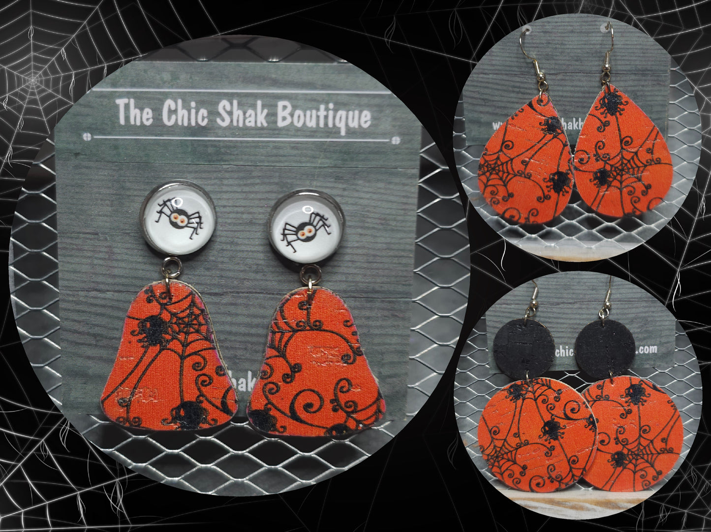 Spider Leather Earrings