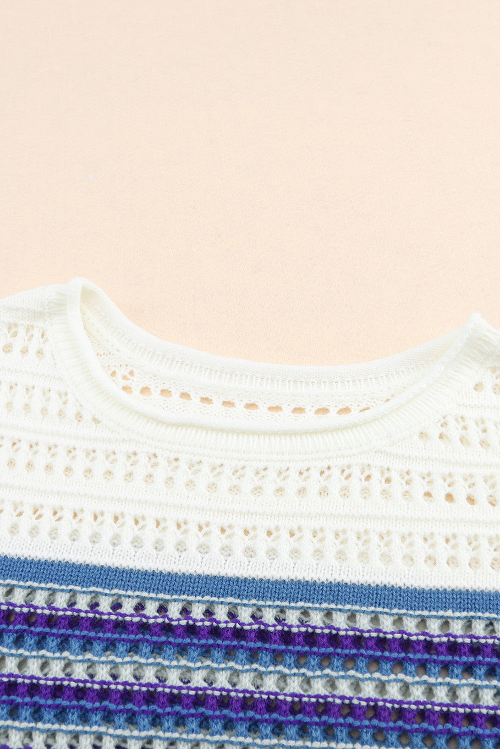 Leopard Striped Crochet Knit Top