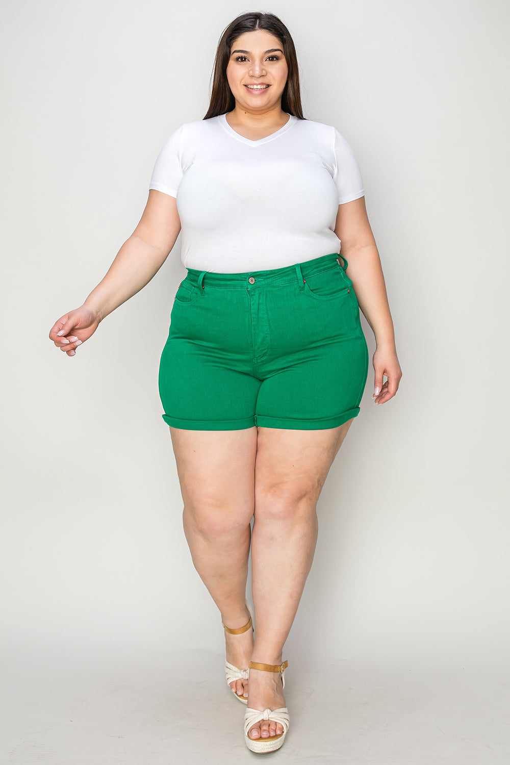 Judy Blue Tummy Control Dyed Denim Shorts