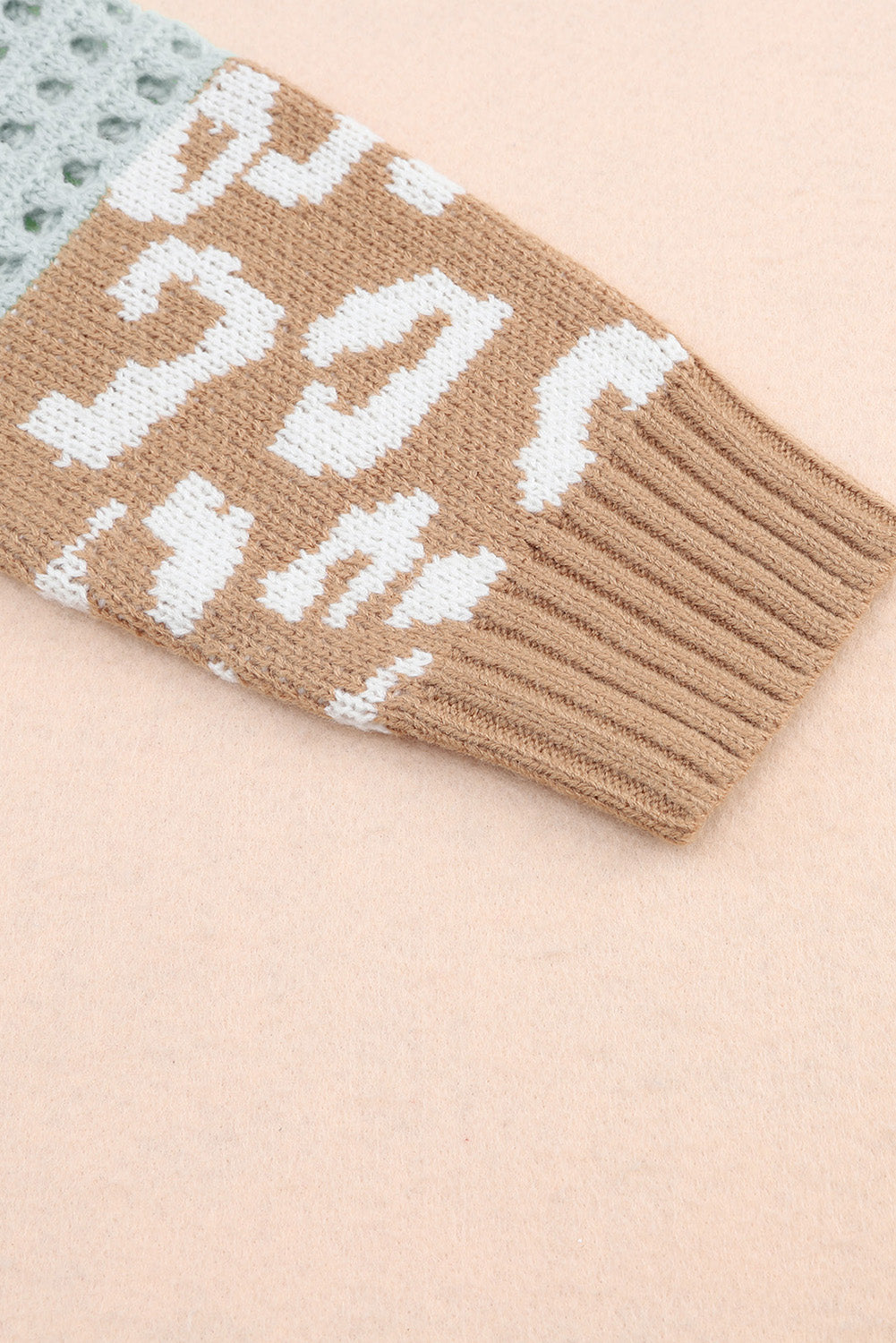 Leopard Striped Crochet Knit Top