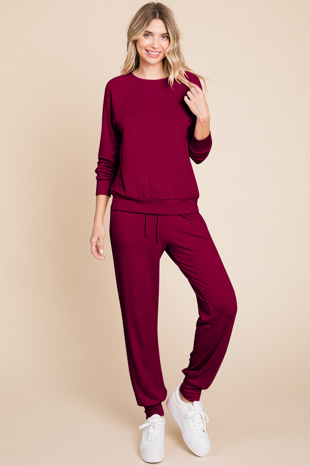 Super Lady Raglan Sleeve Top and Pants Lounge Set