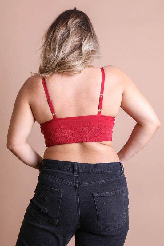 Seamless Padded Textured Brami- Plus Size