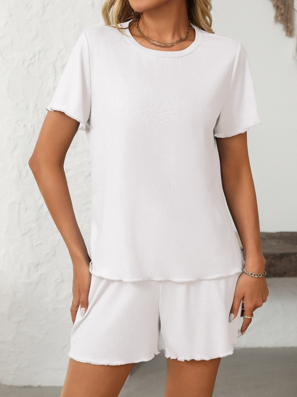 Mandy Short Sleeve Top and Shorts Set