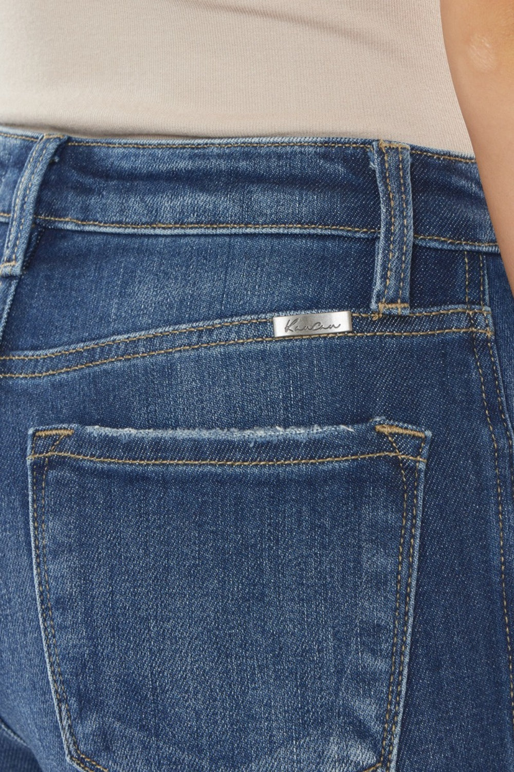 KanCan Raw Hem High Waist Cropped Jeans