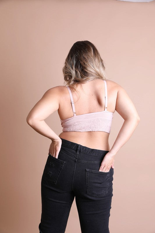 Seamless Padded Textured Brami- Plus Size
