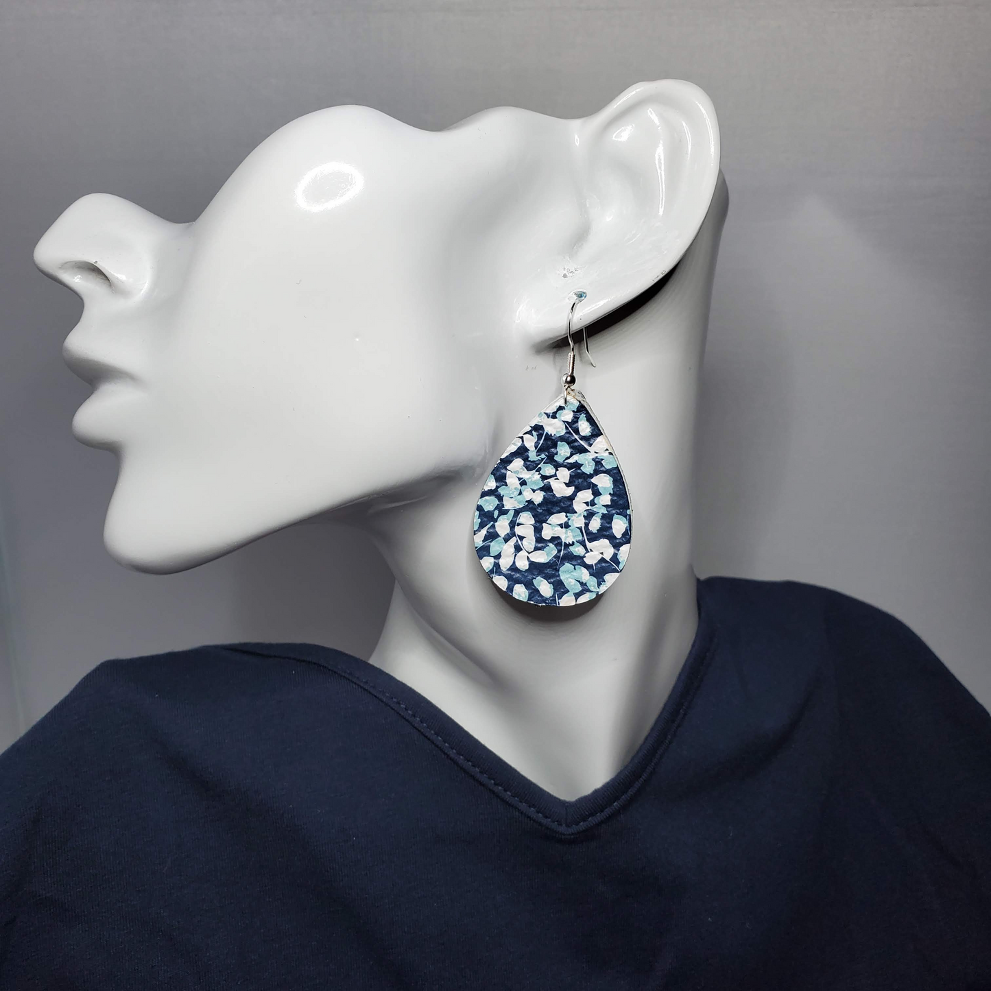 Ditsy Flower Leather Earrings