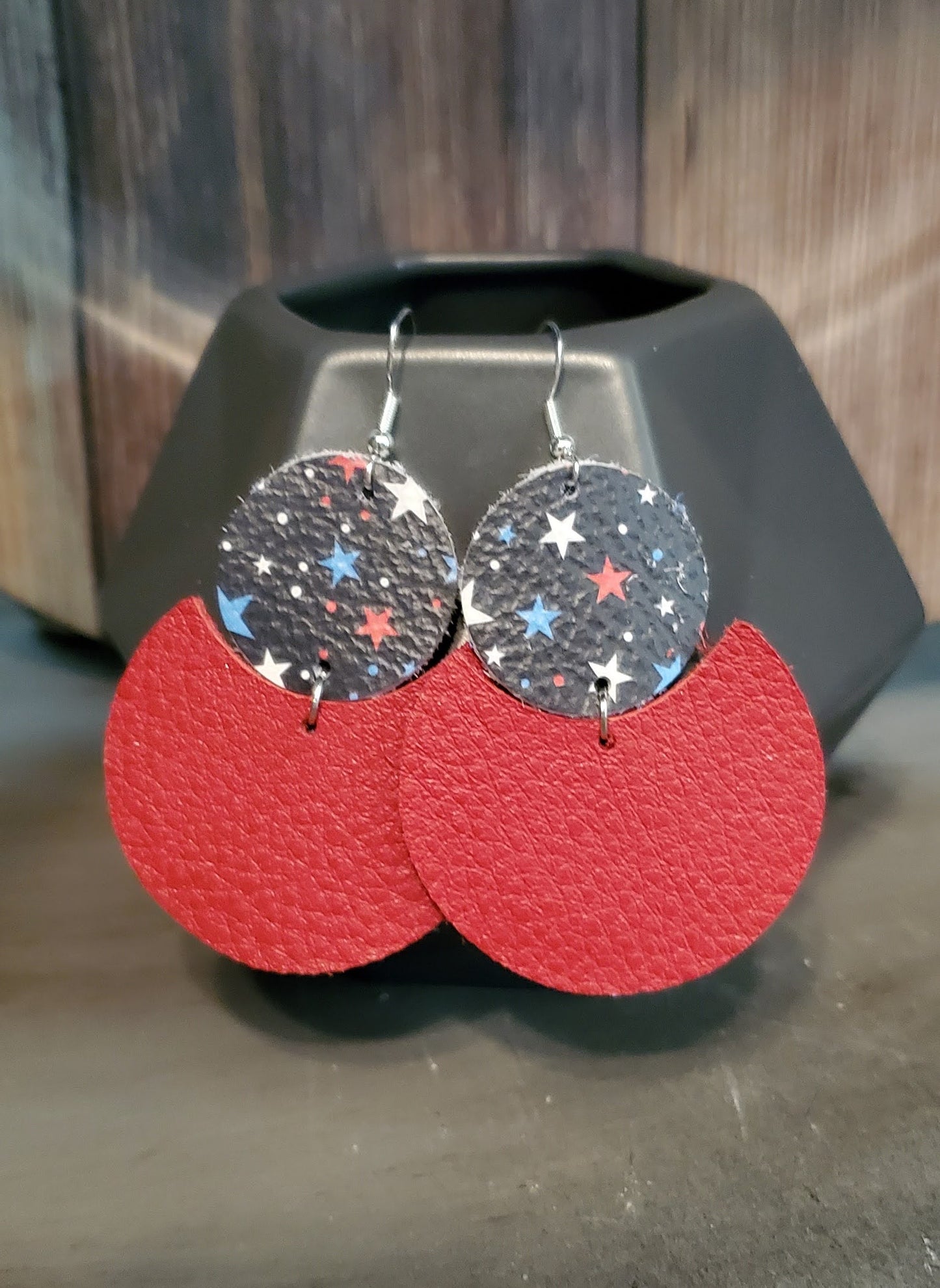 Patriotic Leather Earrings