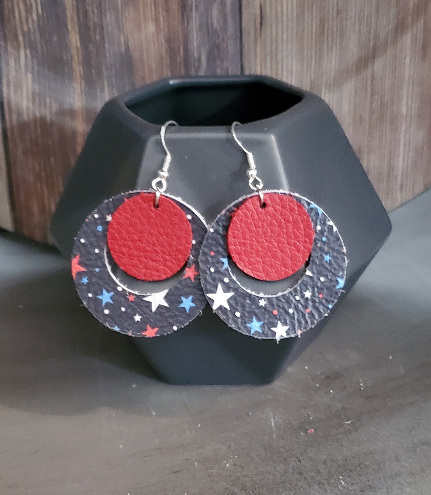 Patriotic Leather Earrings