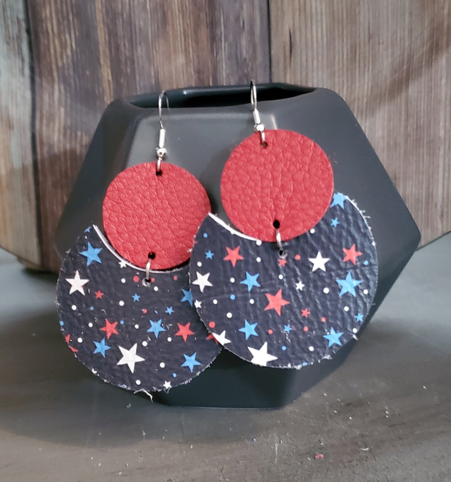 Patriotic Leather Earrings