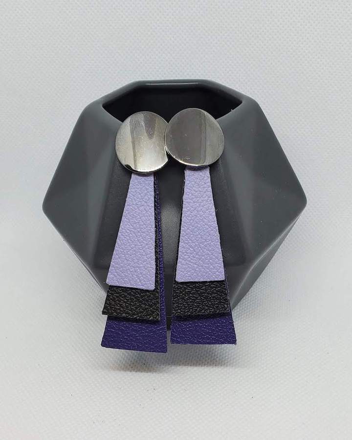 Purples with Flair Leather Earrings