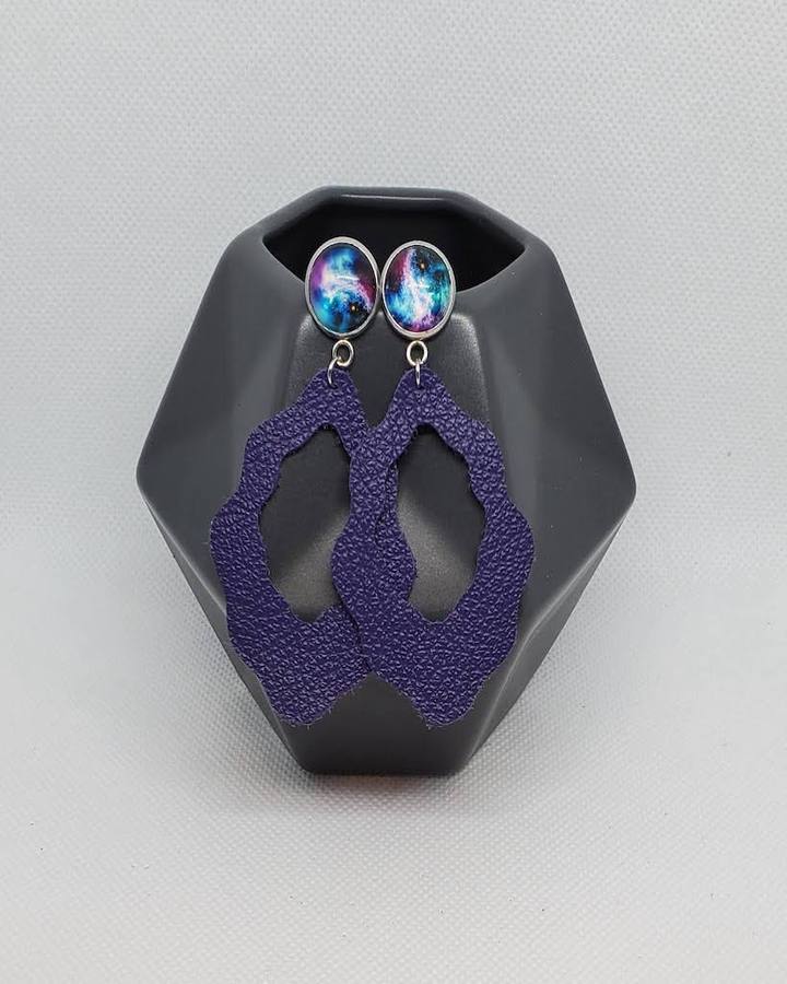 Purples with Flair Leather Earrings