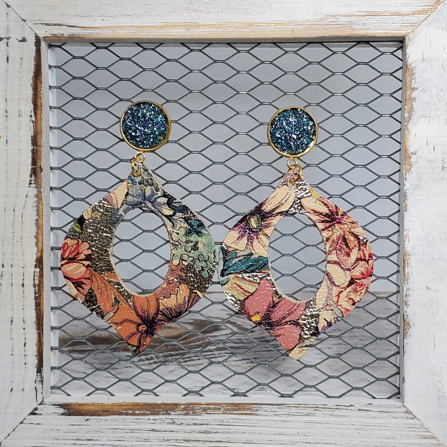 Sunny Day Bouquet Leather Earrings