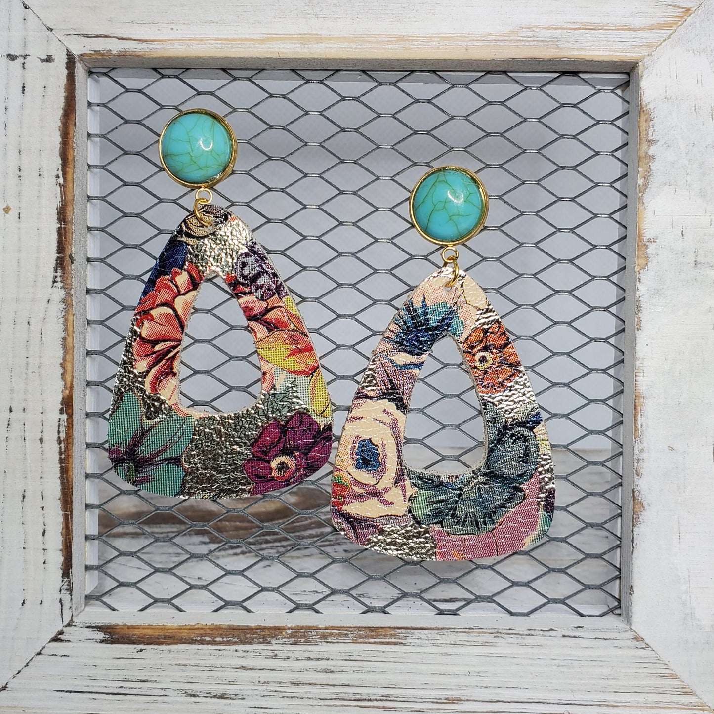 Sunny Day Bouquet Leather Earrings