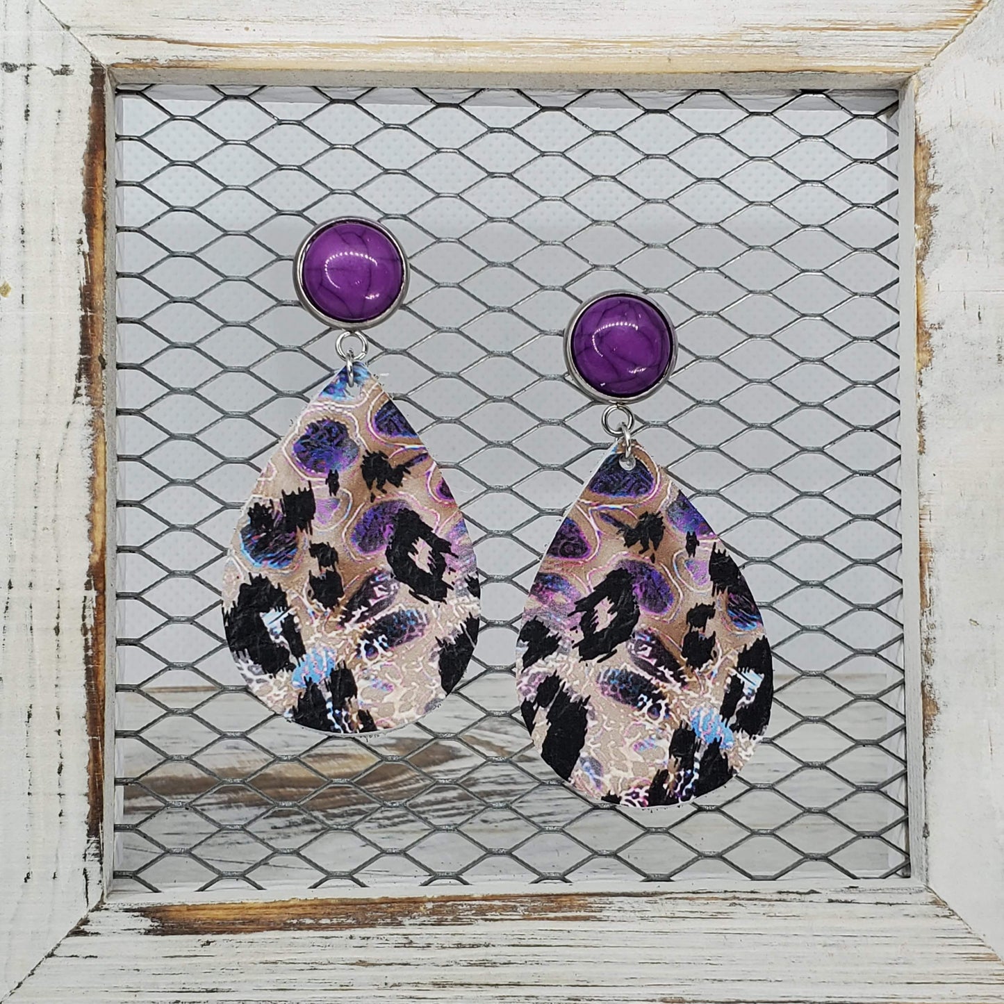 Festival Leopard Leather Earrings