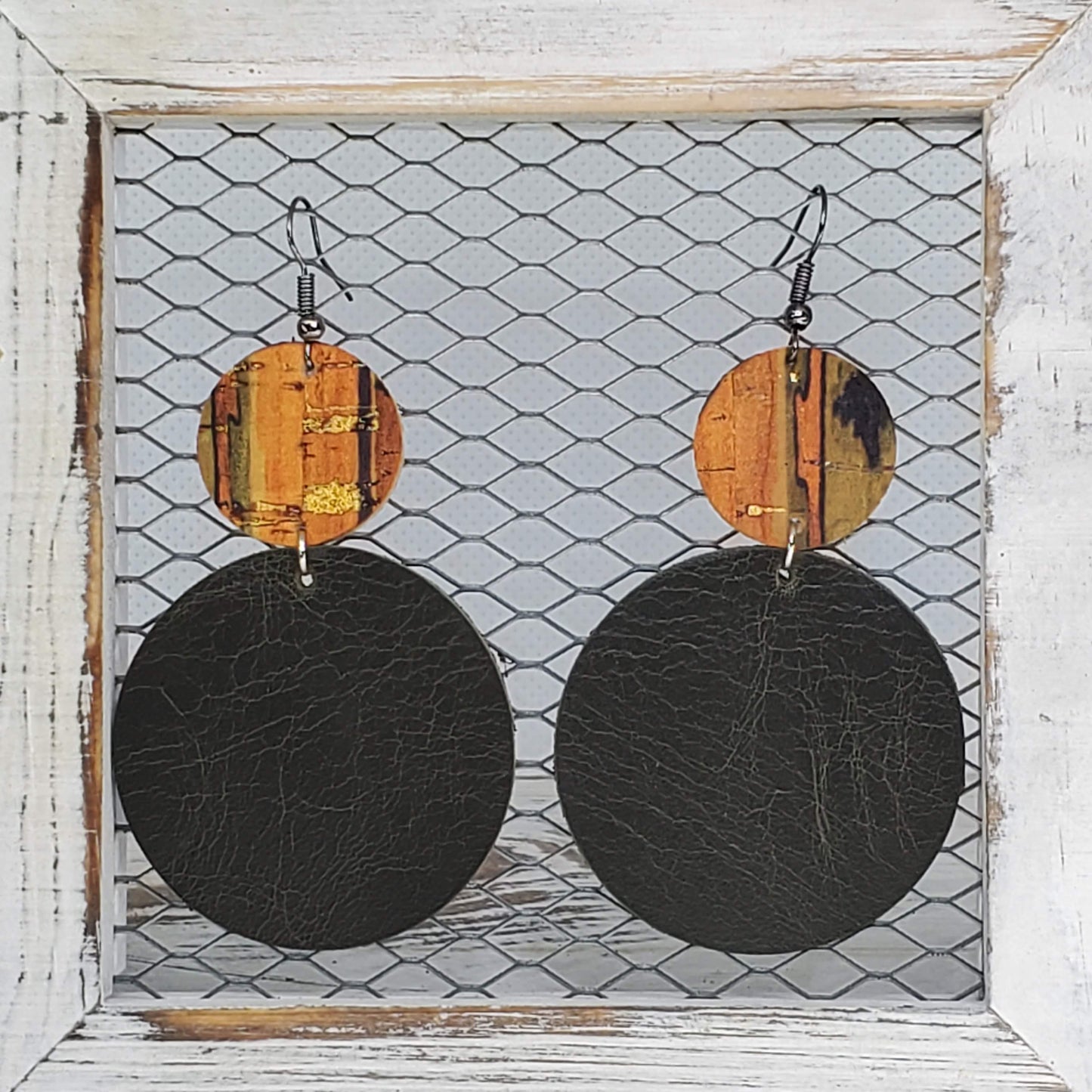 Navajo Cork/Leather Earrings