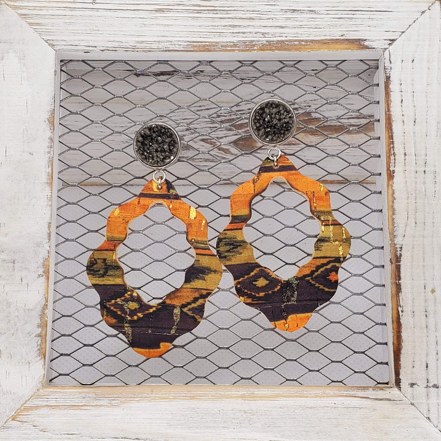 Navajo Cork/Leather Earrings