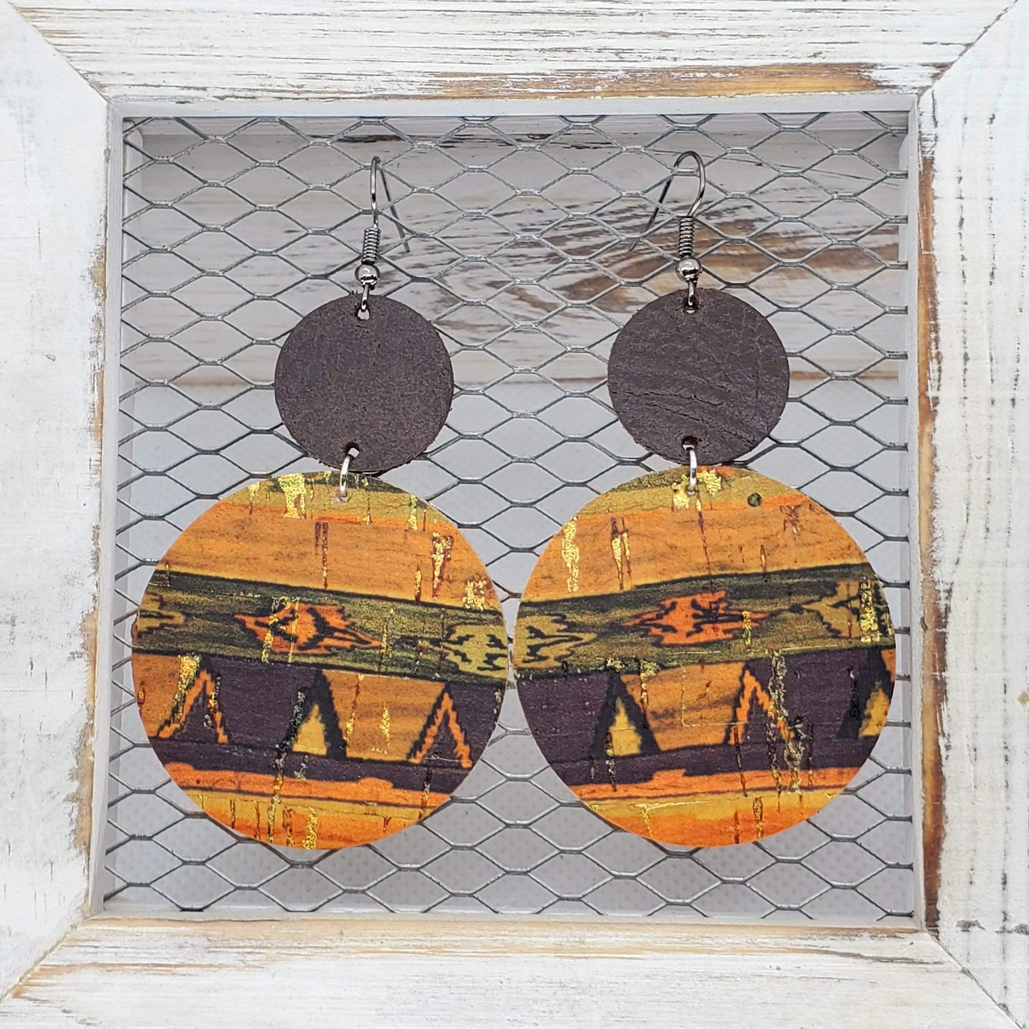 Navajo Cork/Leather Earrings