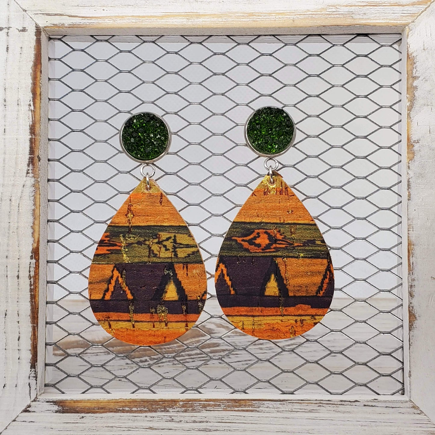 Navajo Cork/Leather Earrings
