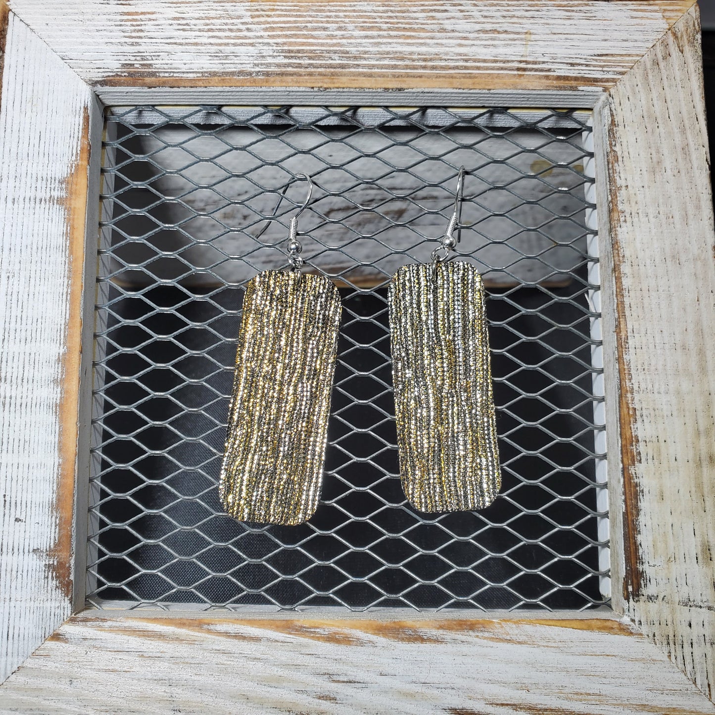 Silver & Gold Leather Earrings