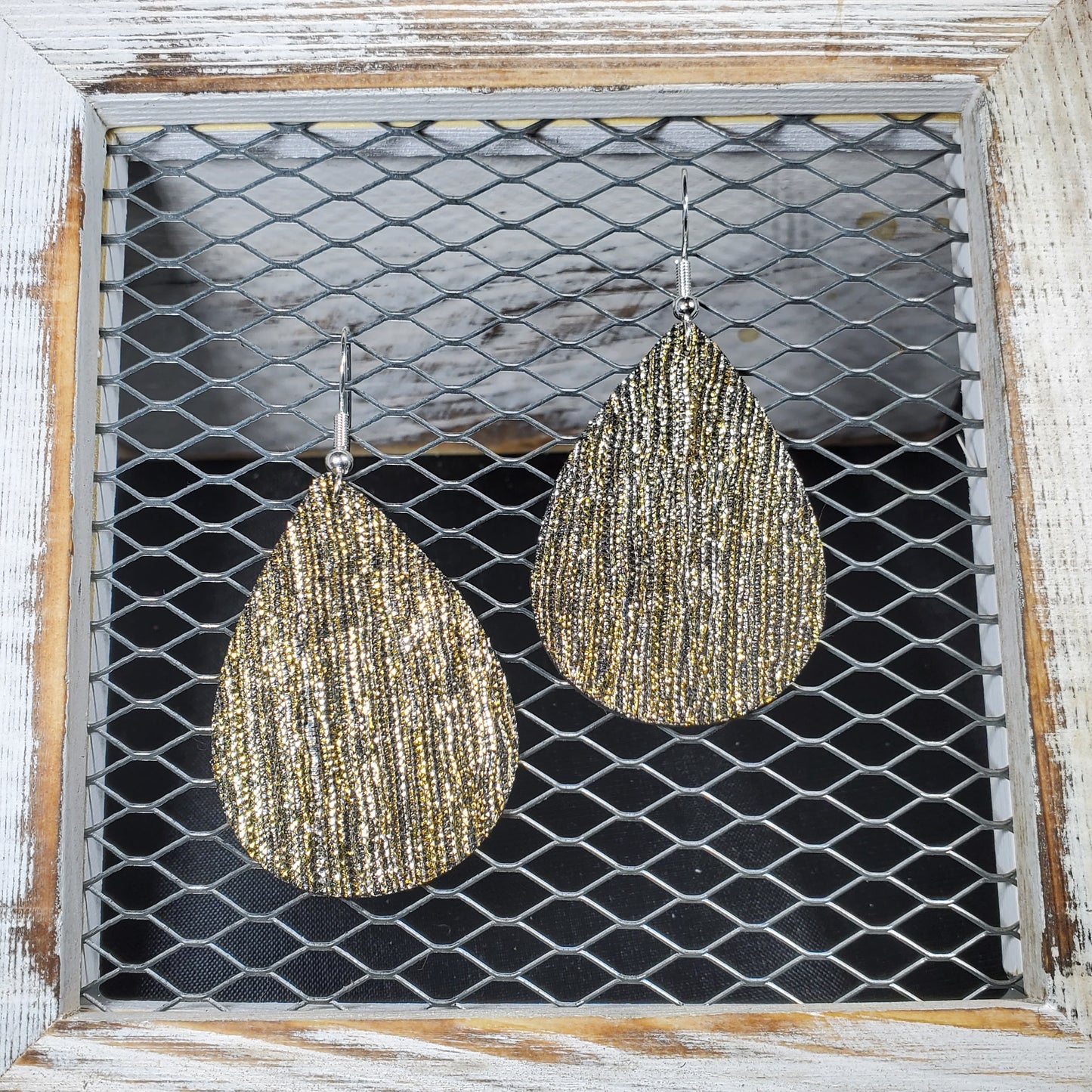 Silver & Gold Leather Earrings