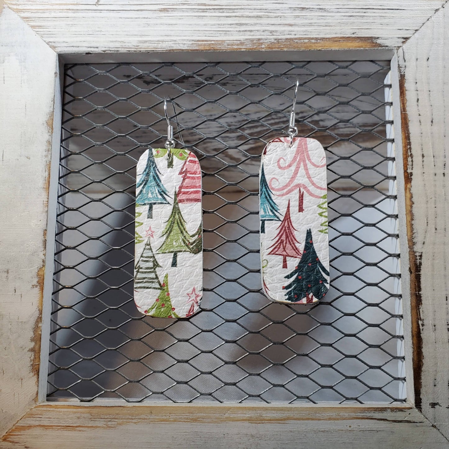 Quirky Trees Leather Earrings