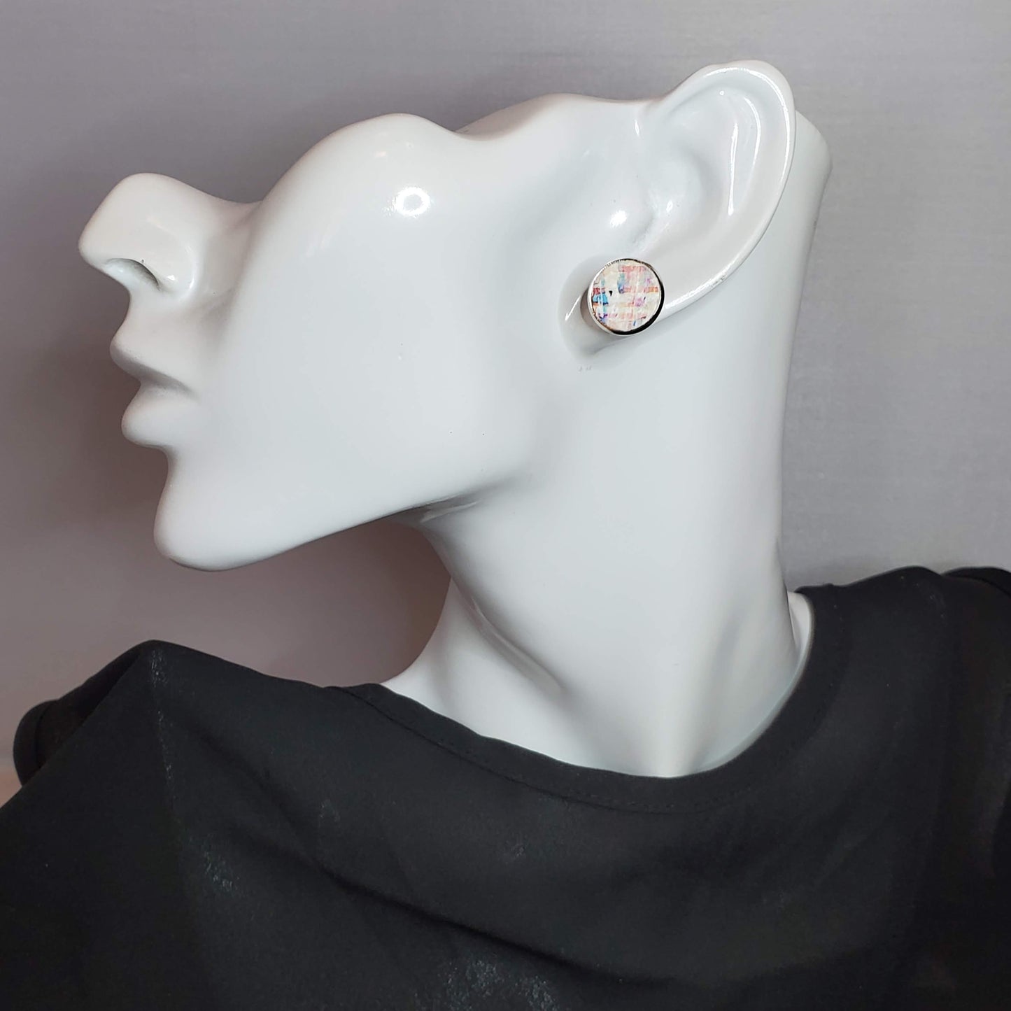 Pastel Watercolor Streaks Leather Earrings