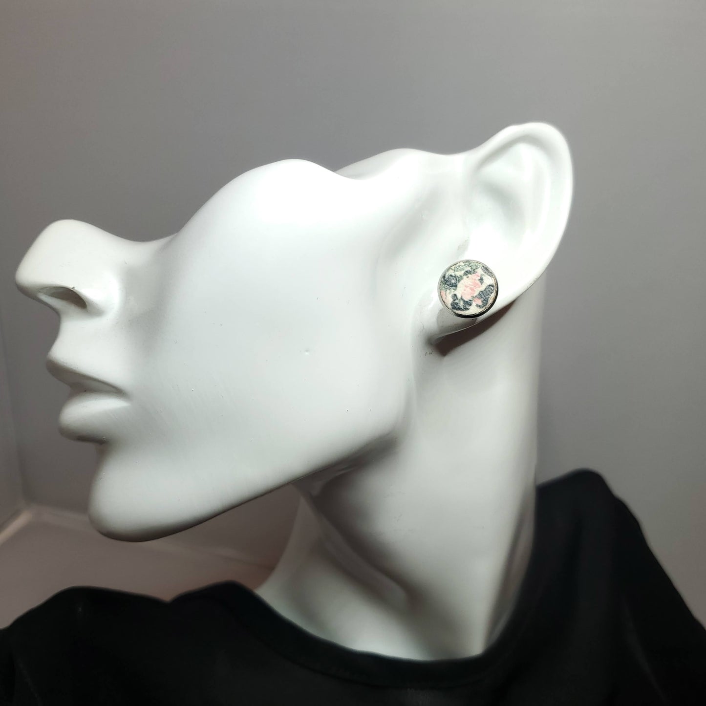 Rose Over Leopard Cork/Leather Earrings