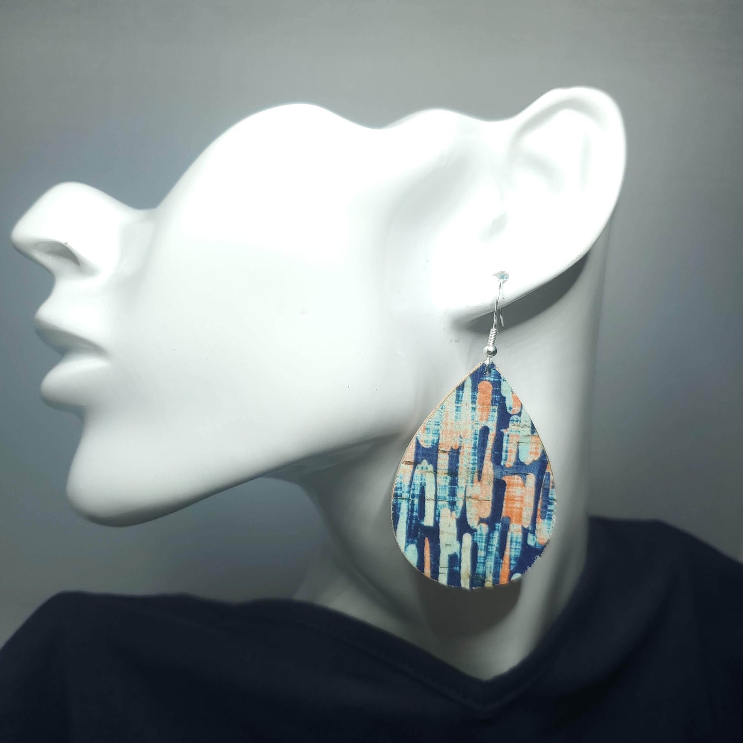 Tahiti Rain Cork/Leather Earrings