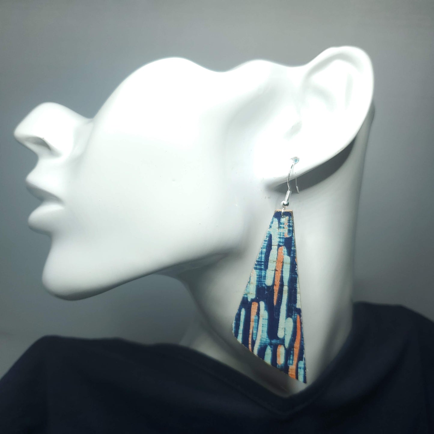 Tahiti Rain Cork/Leather Earrings