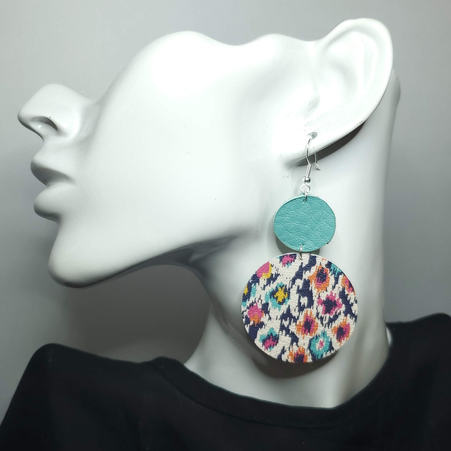 Tribal Aztec Leather Earrings