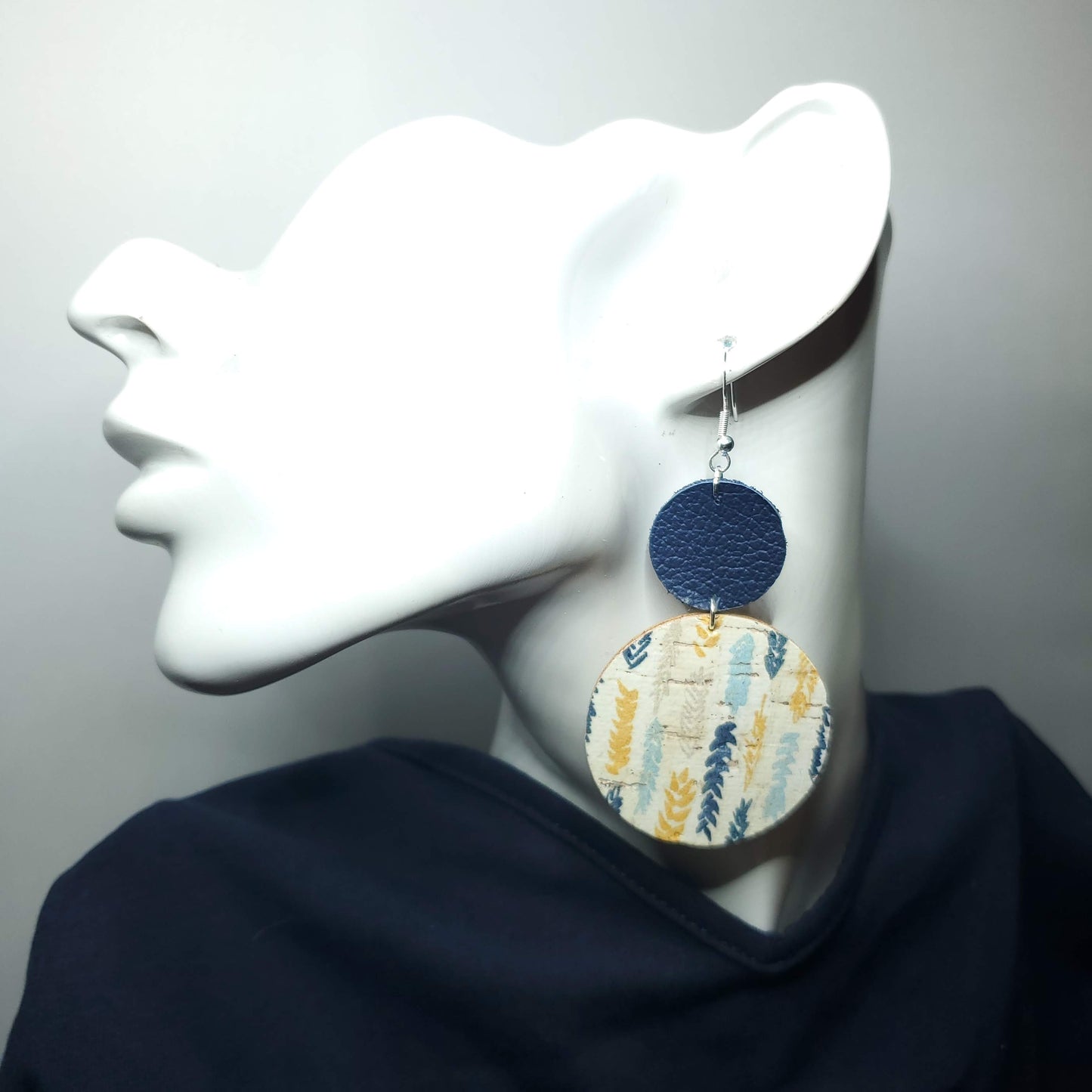 Feather Wishes Cork/Leather Earrings