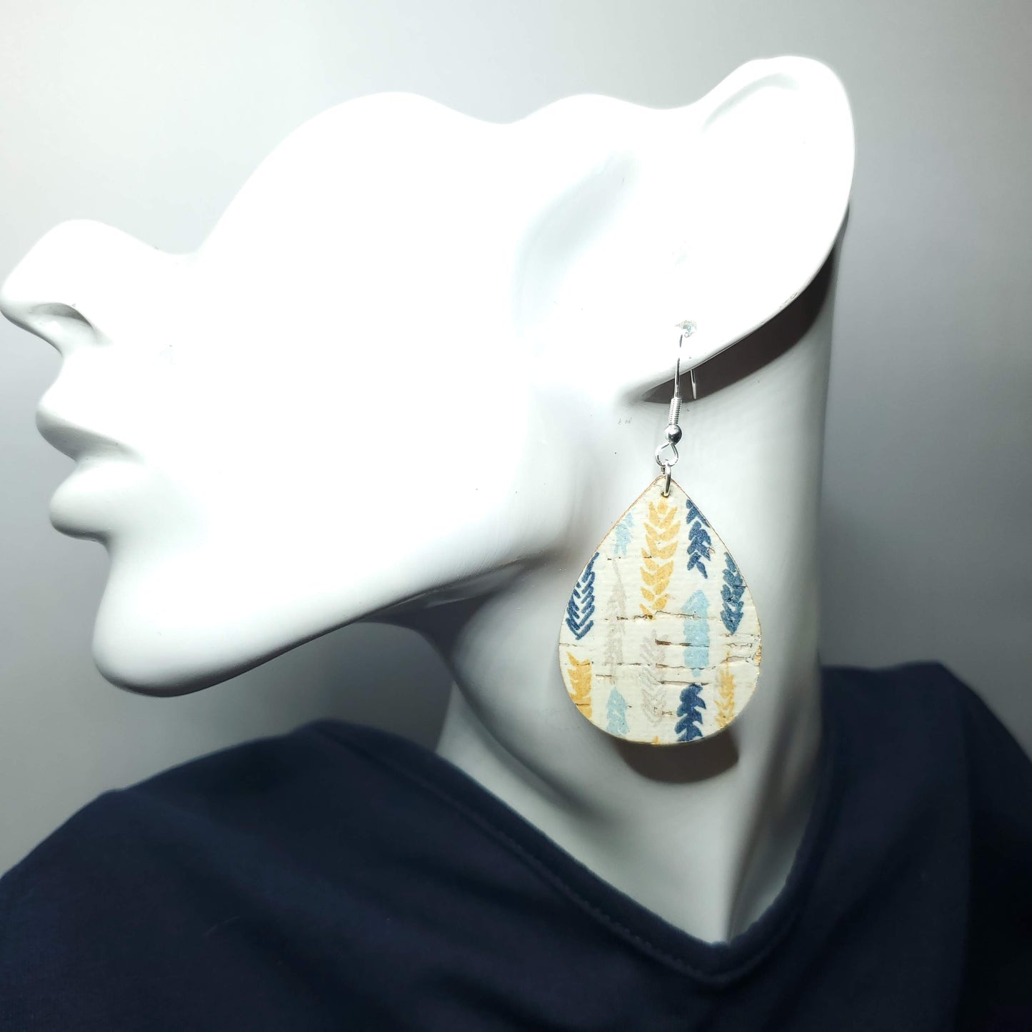 Feather Wishes Cork/Leather Earrings