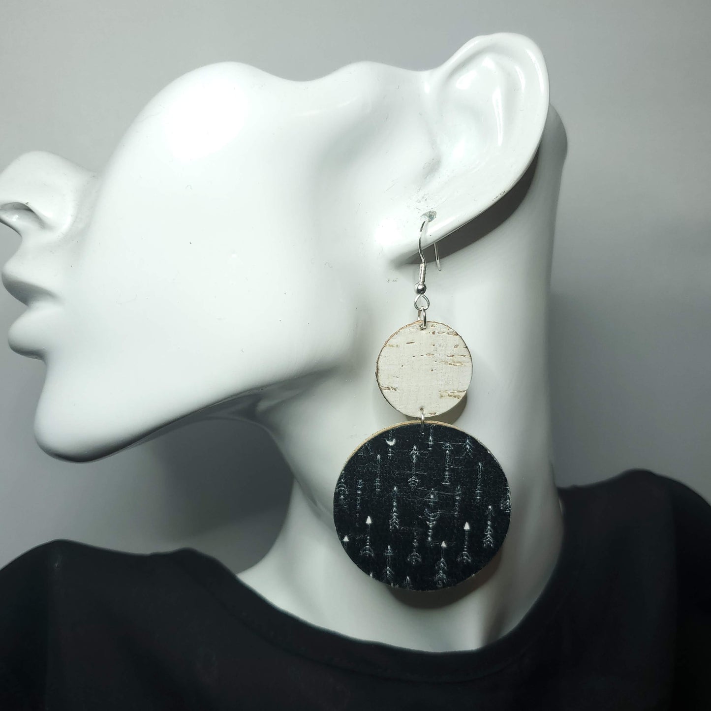 Boho Arrow Cork/Leather Earrings