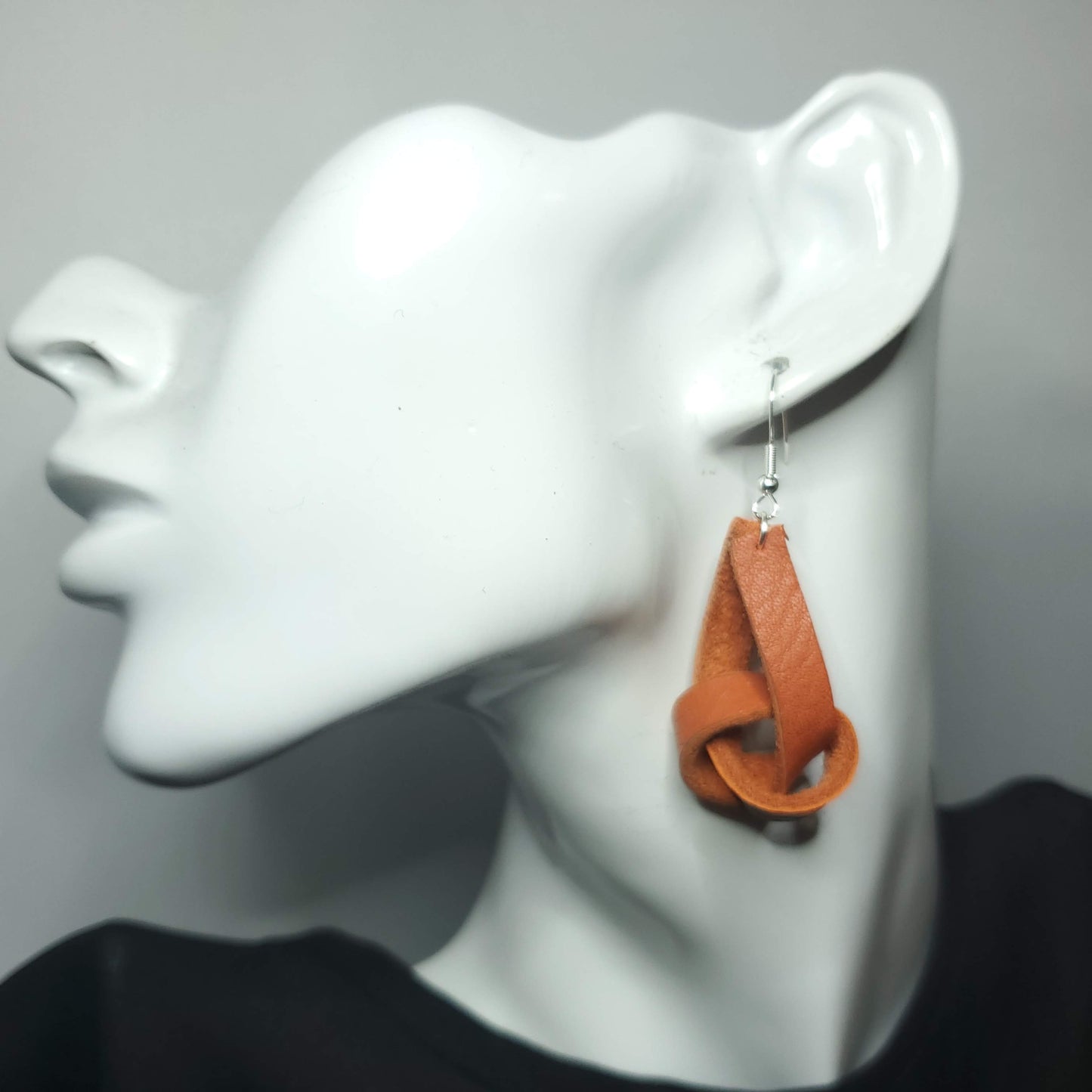 Persimmon Leather Earrings