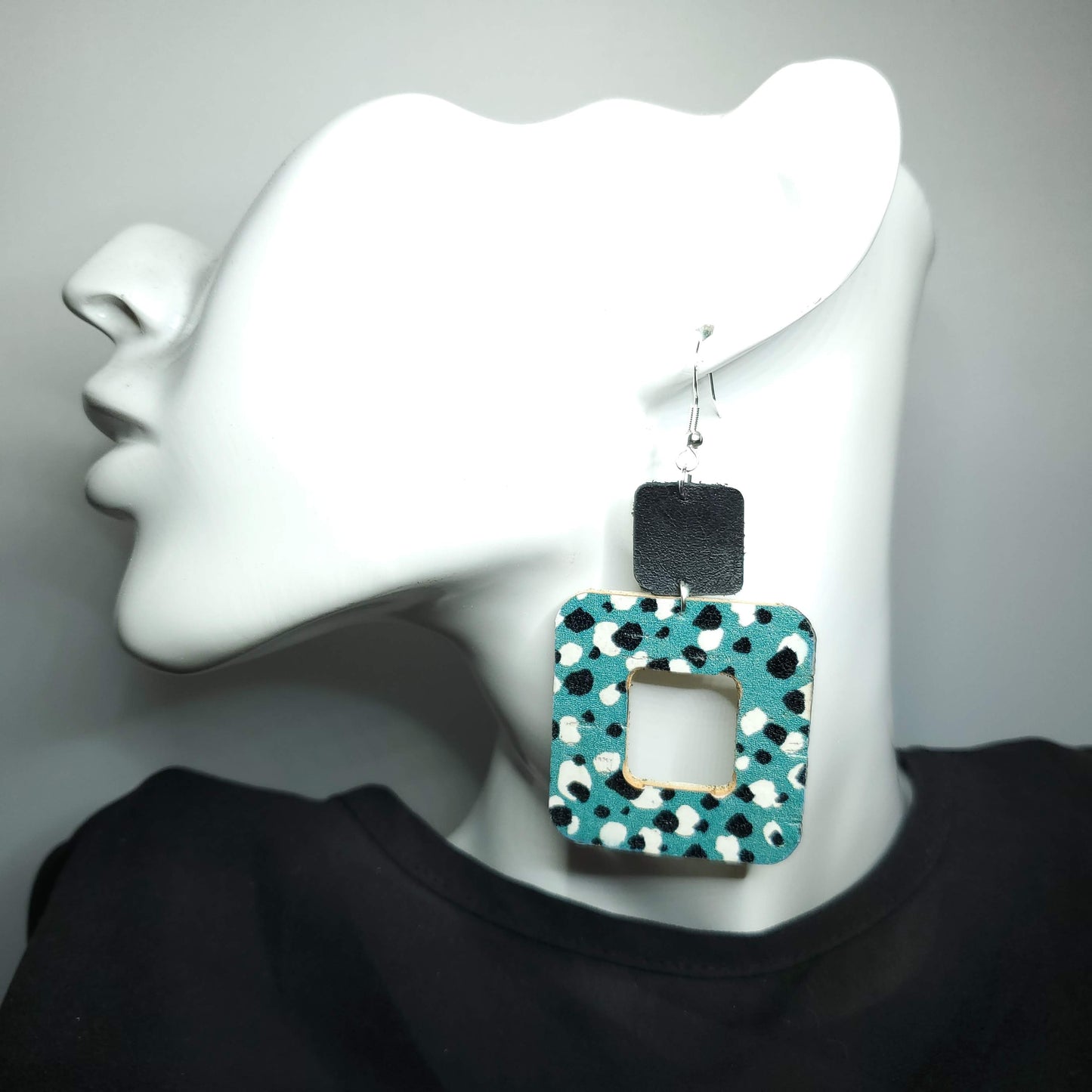 Monochrome Fields Cork/Leather Earrings